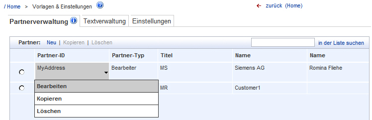 Partnerverwaltung