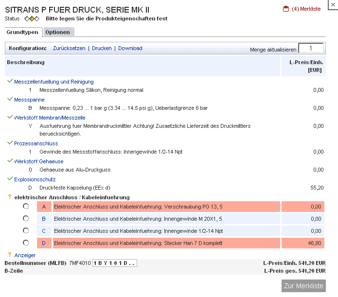 Grundtypenbestimmung eines Produkts