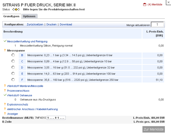 Grundtypenbestimmung eines Produkts