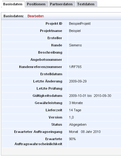 Projectdaten