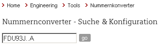 Eingabe einer teilkonfigurierten Wettbewerber Produktnummer